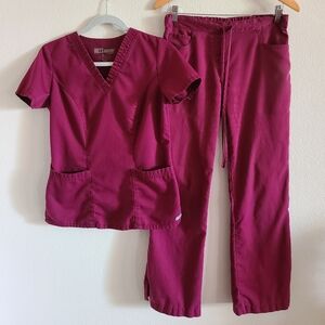 Grey's Anatomy Burgundy Scrub Set